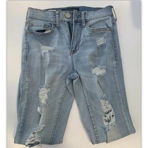 Aépostale High Rise Ripped Skinny Jeans Size 0